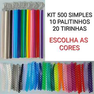 1 Kit 500 Simples - 500 Borrachinhas de Aparelho Ortodôntico + 10 Tirinhas