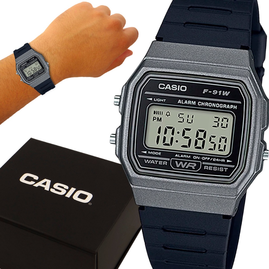 Relógio Casio Preto Original Com Garantia 1 Ano Prova D'água em Oferta na Shopee