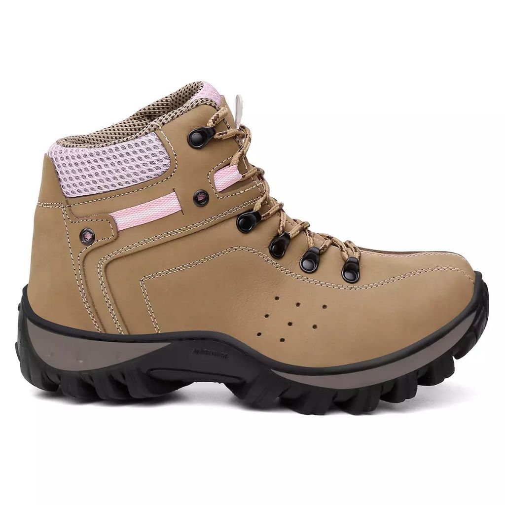 Bota Coturno Adventure Feminina Trilha 100% Couro Legítimo Palmilha Gel