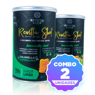Kit 02 Shot Matinal - Morning Shot Suplemento com Vitaminas C 1G e D 2.000Ui + Chorella e Spirulina Detox Imunidade Desinflama