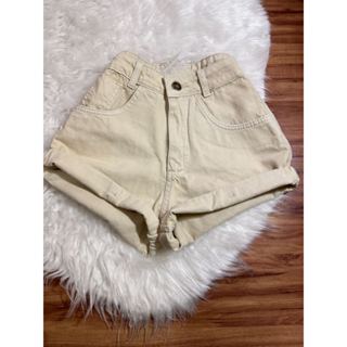 Short mom jeans colorido cintura alta sem lycra em Oferta na Shopee