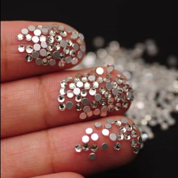 Strass Swarovisk Vidro Cristal Prata SS6 2MM Strass De Unhas Maquiagem Artesanatos Laço