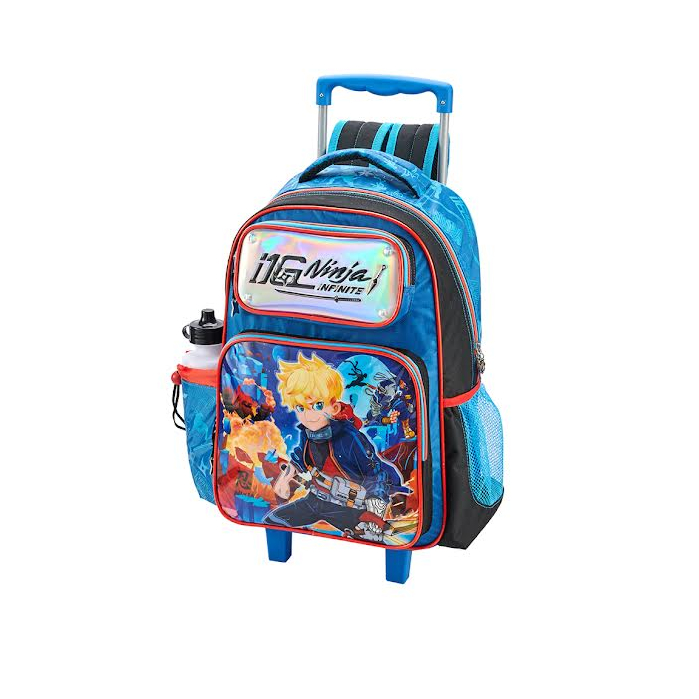 Mochila Escolar Rodinha Mochilete Carrinho Ninja Tamanho Grande Menino