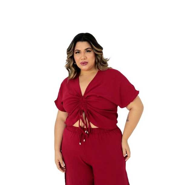 Cropped Manga Morcego Feminino Verão Soltinho Ano Novo 03