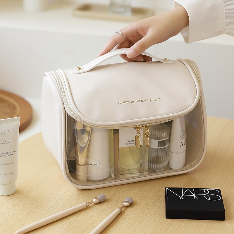 Necessaire impermeável de PVC e PU - Bolsa - Viagem - Porta Maquiagem em Oferta na Shopee