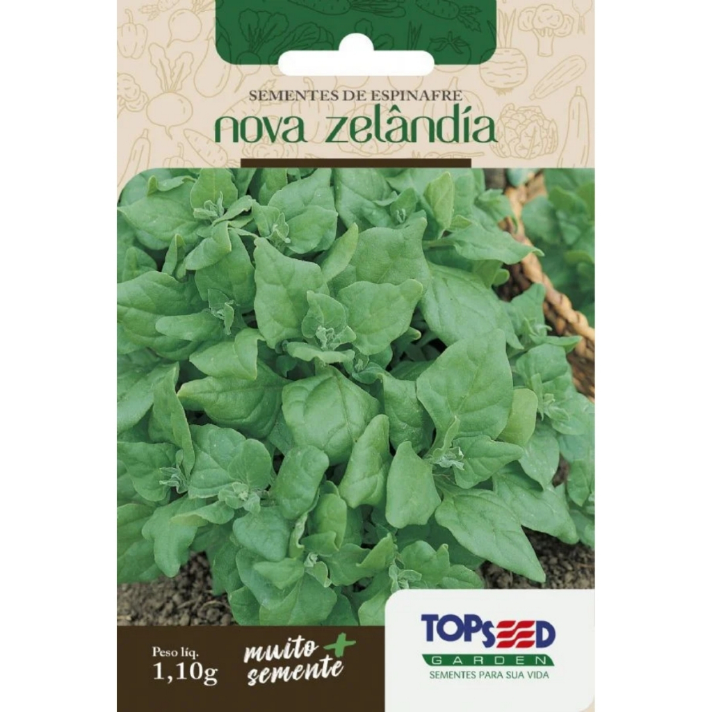 Semente De Espinafre Nova Zelândia Topseed Sem Agrotóxico - Envelope 1,1g