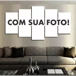 Quadro Decorativo Personalizado SUA FOTO AQUI 90X50cm 3 OU 5 peças Personalizado Sua foto aqui MDF 4K Alta Resolução