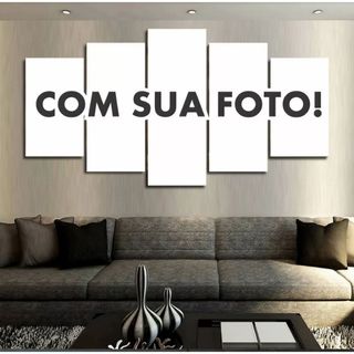 Quadro Decorativo Personalizado SUA FOTO AQUI 90X50cm  3 OU 5  peças Personalizado Sua foto aqui MDF 4K Alta Resolução