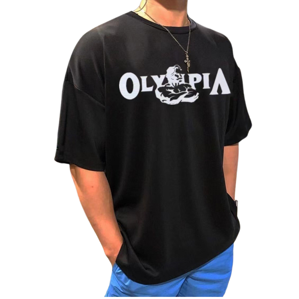 Camiseta Oversized Basic Grande Estampado 100% Algodão Camisa Academia Maromba Treino Musculação