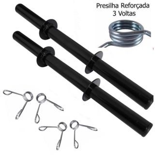 02 Barras oca de 40 cm para anilhas + 4 presilhas