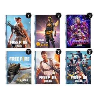 Kit 6 Adesivos Para Capa De Caderno Free Fire