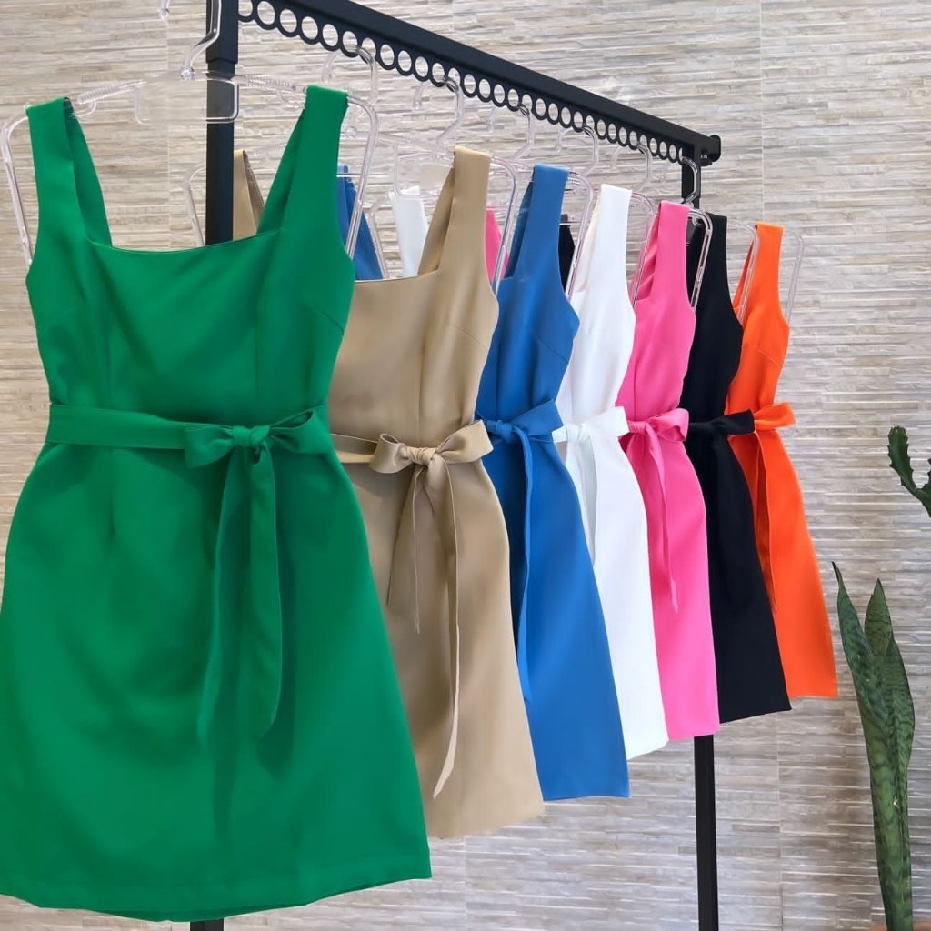 Vestido em Alfaiataria Com Laço Com Ziper VESTIDO ALFAIATARIA 017 em Oferta na Shopee