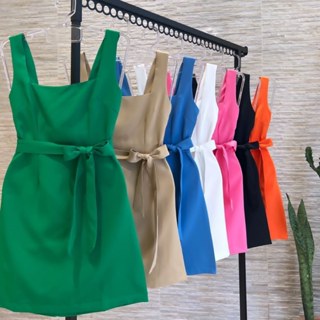 Vestido em Alfaiataria Com Laço Com Ziper
