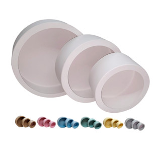 Nincho redondo Cores Kit 3 Nicho para Quarto de Bebê Material mdf pintado sem cheiro Unissex Príncipe e Princesa