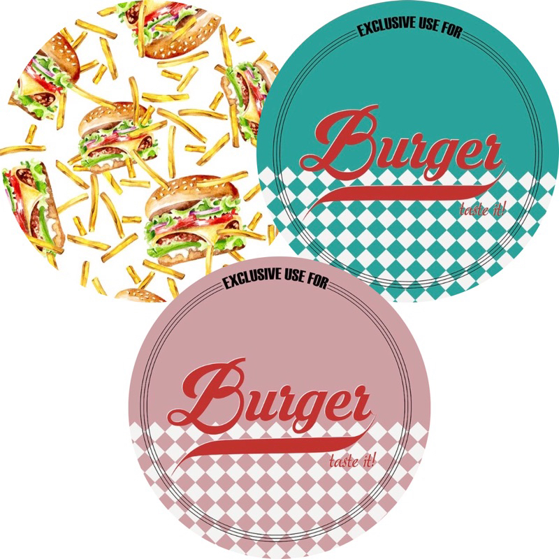 KIT 4 CAPAS PARA SOUSPLAT HAMBÚRGUER BURGER FAST FOOD MESA POSTA