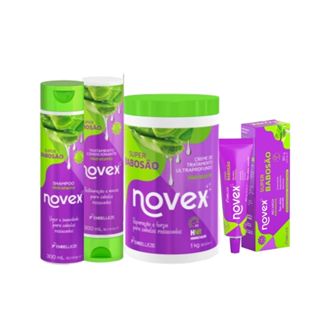 Kit Novex Recarga Super Babosão - Shampoo, Condicionador, Máscara de Kg e Recarga Super Babosão de 80g