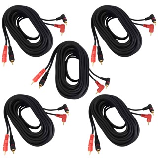 KIT 5 CABO RCA DE 5 METROS D-LUX PRETO EMBORRACHADO