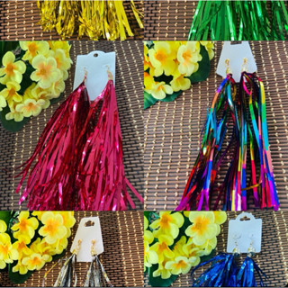 brinco carnaval coloridos festa metalizados feminino par