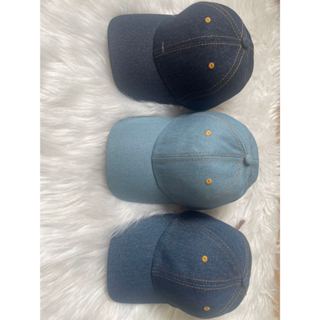 Boné Jeans Básico Liso Sem Estampa Azul Aba Curva Ajustável