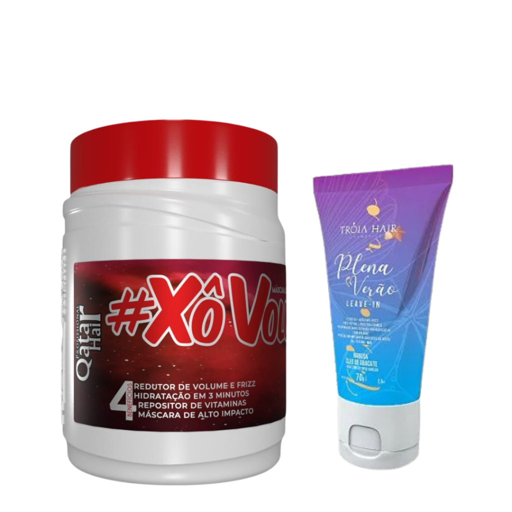 Xô Volume De Morango Redutor De Volume e Frizz + Leave-in Plena 70ml - Troia Hair