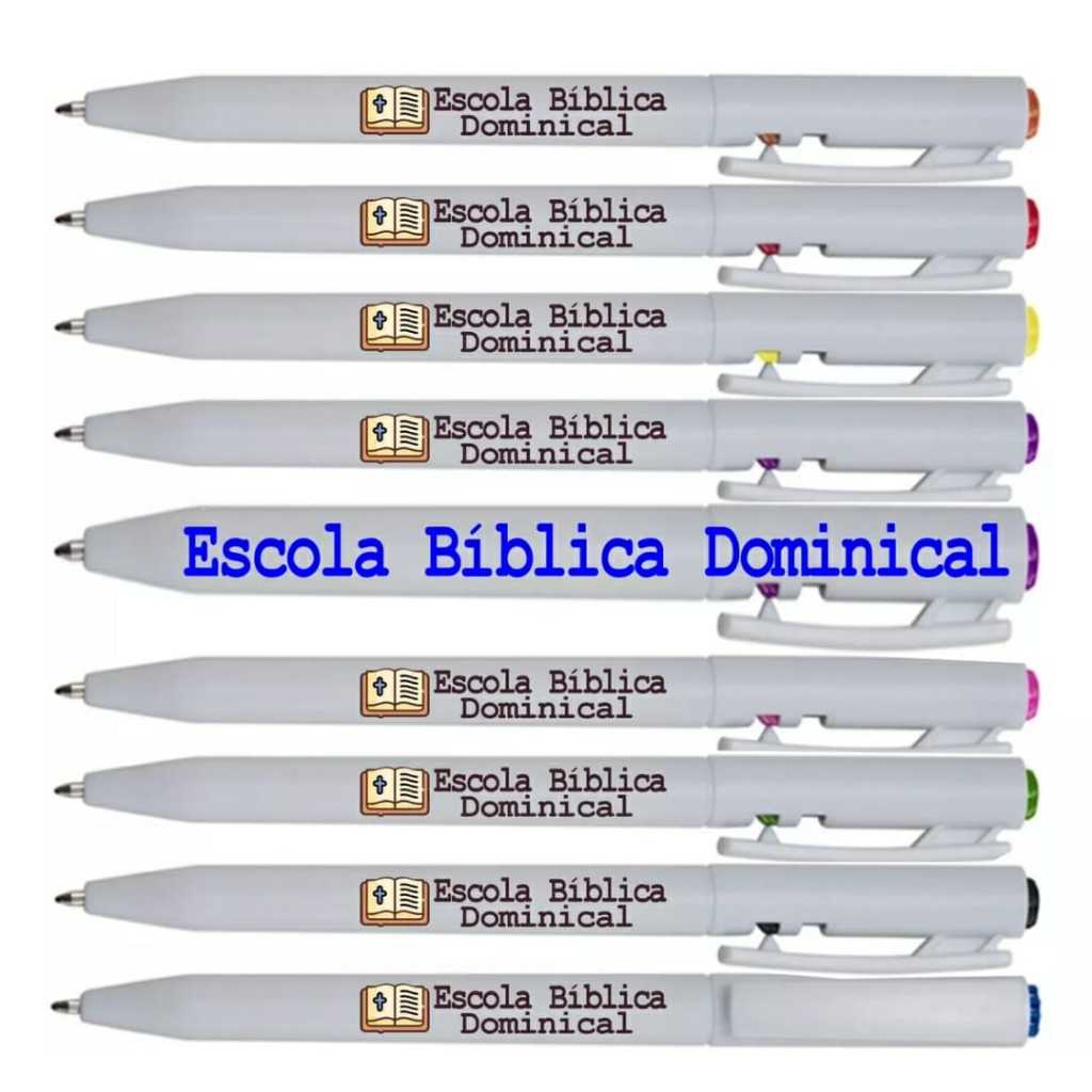 30 Canetas Lembrancinhas Escola Bíblica Dominical - EBD