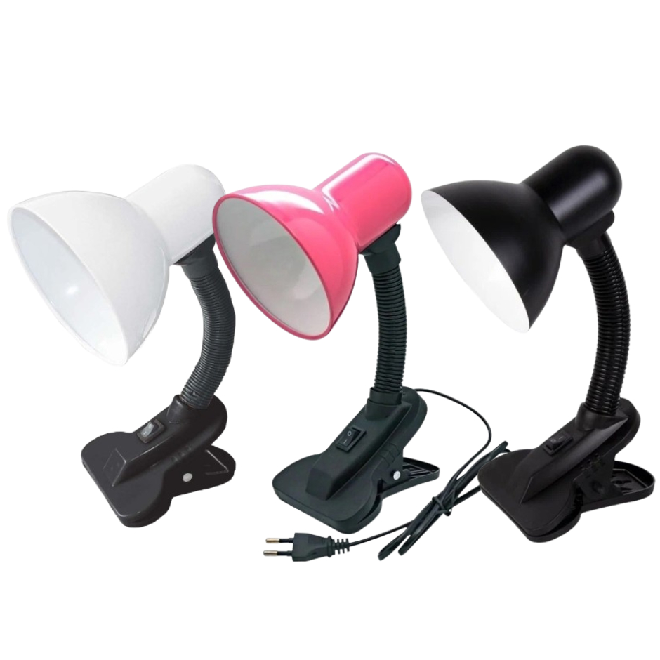 Luminaria De Mesa Com Garra Presilha Bivolt Leitura Estante Quarto Maquiagem Manicure OFERTA