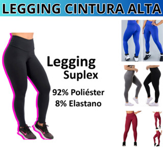 Calça Legging Academia Feminina Leg Cintura Alta Suplex Do P ao GG