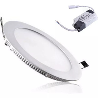 Painel Plafon 18W Led Redondo Embutir Branco Frio 6500k - Bivolt