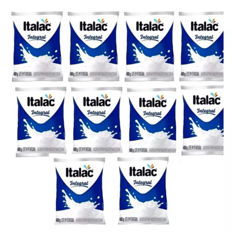 Kit com 10 Leite em Pó Integral Italac 400g