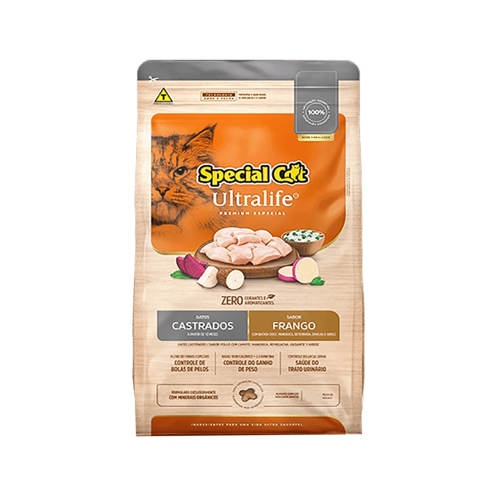 Ração Special Cat Ultralife Castrados Frango - 20kg em Oferta na Shopee