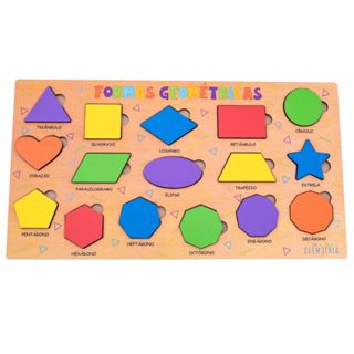 Brinquedo Didático Pedagógico de Madeira com Formas Geométricas Grande em Oferta na Shopee