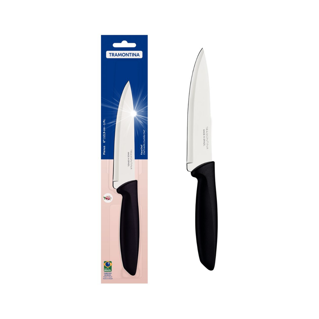 Faca Chef Tramontina Plenus Preta 6"