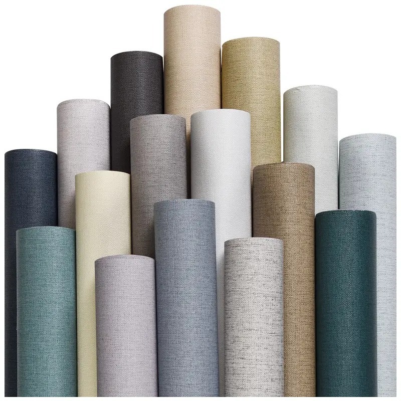 Papel de Parede textura liso Linho vinílico várias cores Papel de Parede Branco Rosa Cinza Azul
