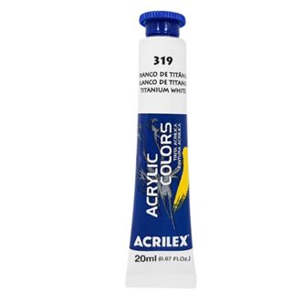 Tinta Acrílica Acrylic Colors Acrilex - Branco de Titânio 319 - 20ml em Oferta na Shopee