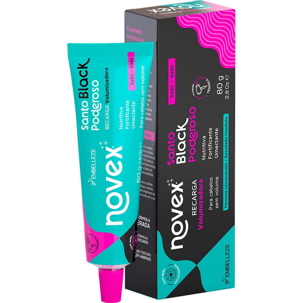 Máscara de Hidratação Novex Recarga de Óleos Santo Black Poderoso 80g em Oferta na Shopee