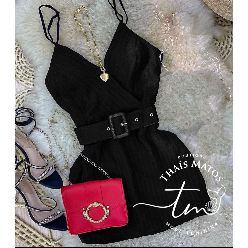 Macaquinho Duna, Elastano nas costas, Shorts por baixo, Bojo Embutido em Oferta na Shopee