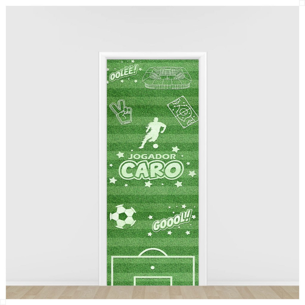 Capa de Porta Quarto Tema Futebol Decorativo Painel em Tecido Sublimado 0,85x2,10m - ANV-2913 em Oferta na Shopee