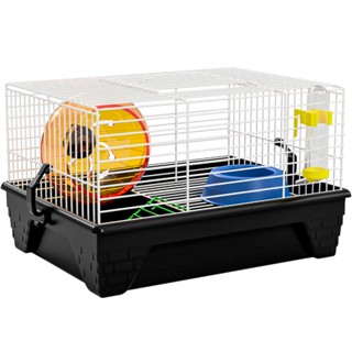 Gaiola hamster transporte roedores mini Rodinha e comedouro