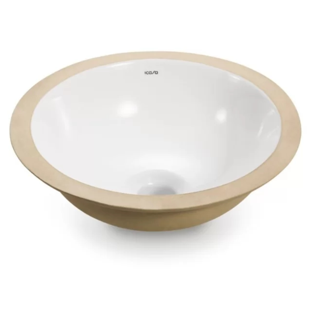 Cuba de Embutir Redonda Louça Branca 31cm - Icasa