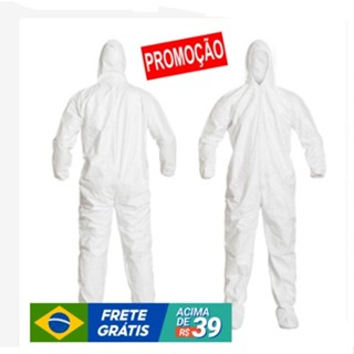 Macacão Biologico e Quimico com Capuz De Segurança e Proteção Tyvek Super