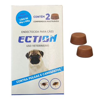 Anti Pulgas, Carrapatos E Sarna Ection 5-10kg  - Caixa com 2 comprimidos mastigável em Oferta na Shopee