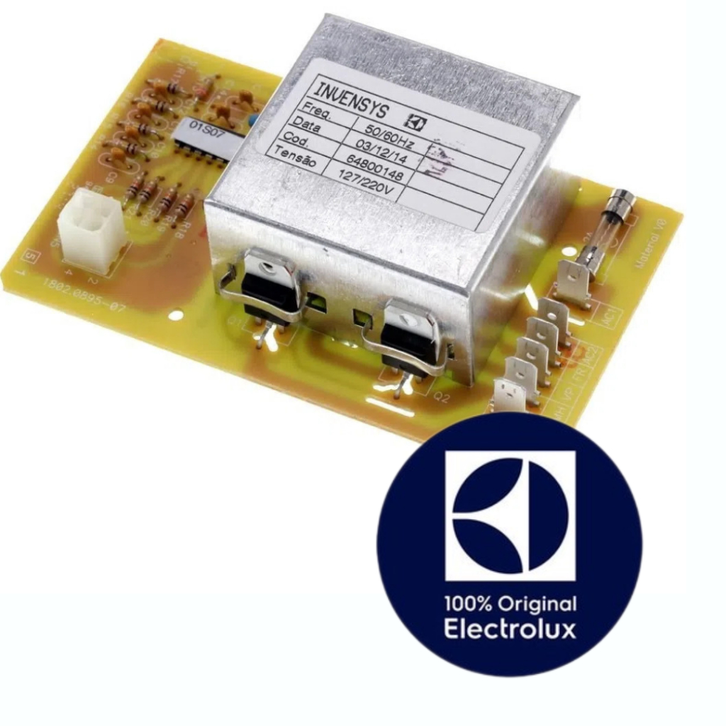 PLACA POTENCIA ETL22/ETL22A/FWL10E/FWL22E/FWL22SA/KWL22SA/LM08/LM08A/PWL22SA/TOP26/TOP26A/WWL22SA - 64800148/A10344101 LAVADORA ELECTROLUX ORIGINAL (BIVOLT)