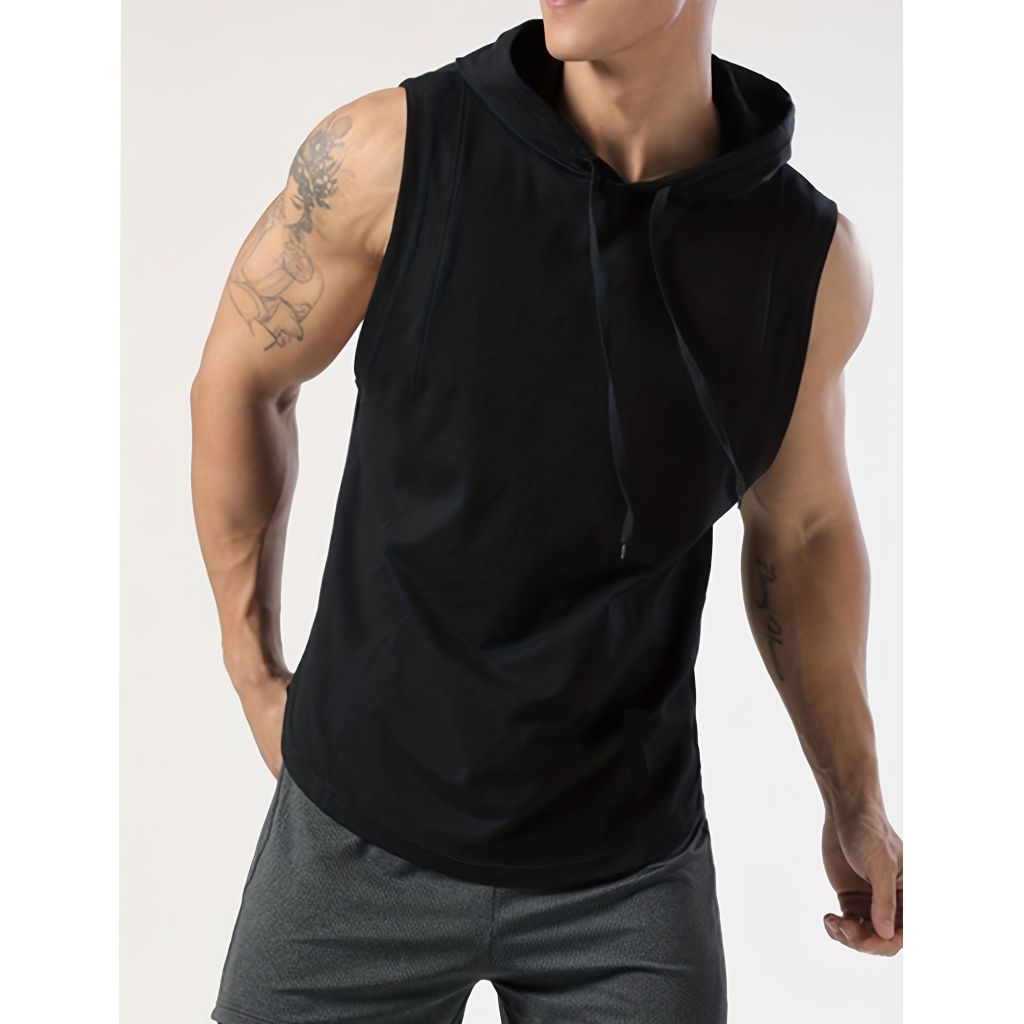 Camiseta Regata com capuz e cordão Malha 100% Algodão Fio 30 em Oferta na Shopee