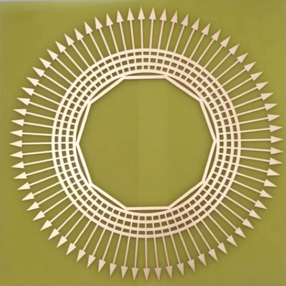 Placa, gráfico Desimpregnador 30x30, 25x25, 17x17 e 14x14 cm  gráfico Radiestesia  Radionica - cobre