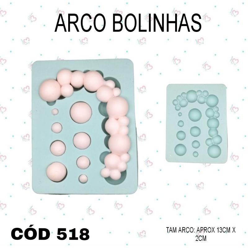 Molde de Silicone Arco Bolinhas-- CÓD 518 em Oferta na Shopee