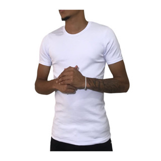 Camiseta Masculina Básica Justa ao Corpo Slim Fit 100%Algodão Fio30.1