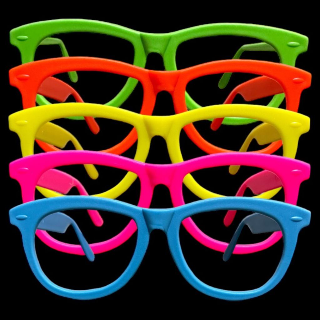 10 Oculos Neon Brilha No Escuro Com Luz Negra Festa Balada em Oferta na Shopee