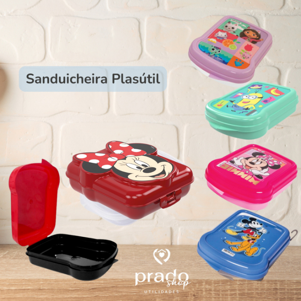 Sanduicheira Porta Pão Disney Kids Lanche Escolar Plasútil