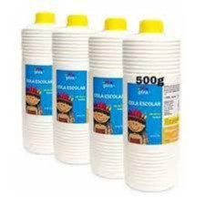 COLA BRANCA ESCOLAR LIQUIDA LAVÁVEL 500 G VOLTA AS AULAS ARTESANATO PVA MATERIAL ESCRITORIO PIRATININGA