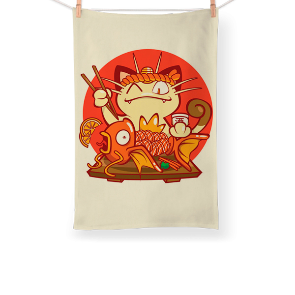 Pano de Prato Meowth Sushi Pokemon Pkm Nerd Geek em Oferta na Shopee